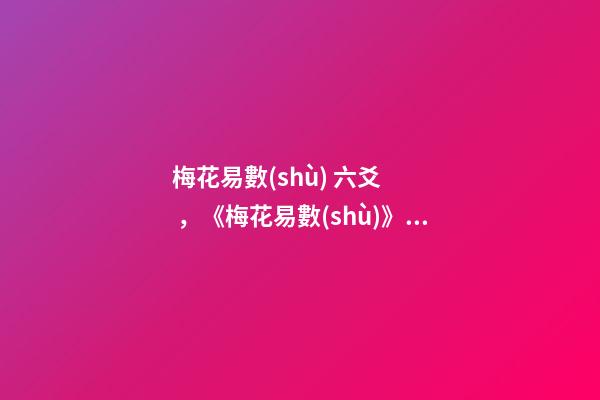 梅花易數(shù) 六爻，《梅花易數(shù)》取動爻法